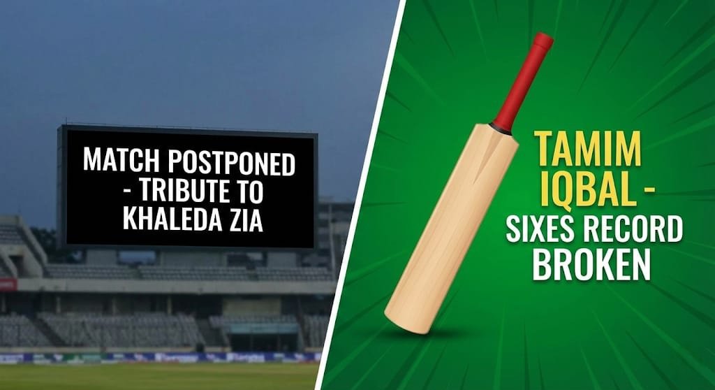 খালেদা জিয়ার প্রয়াণ ও বিপিএল স্থগিত, তামিম ইকবালের ব্যাটে রেকর্ডের ঝড়