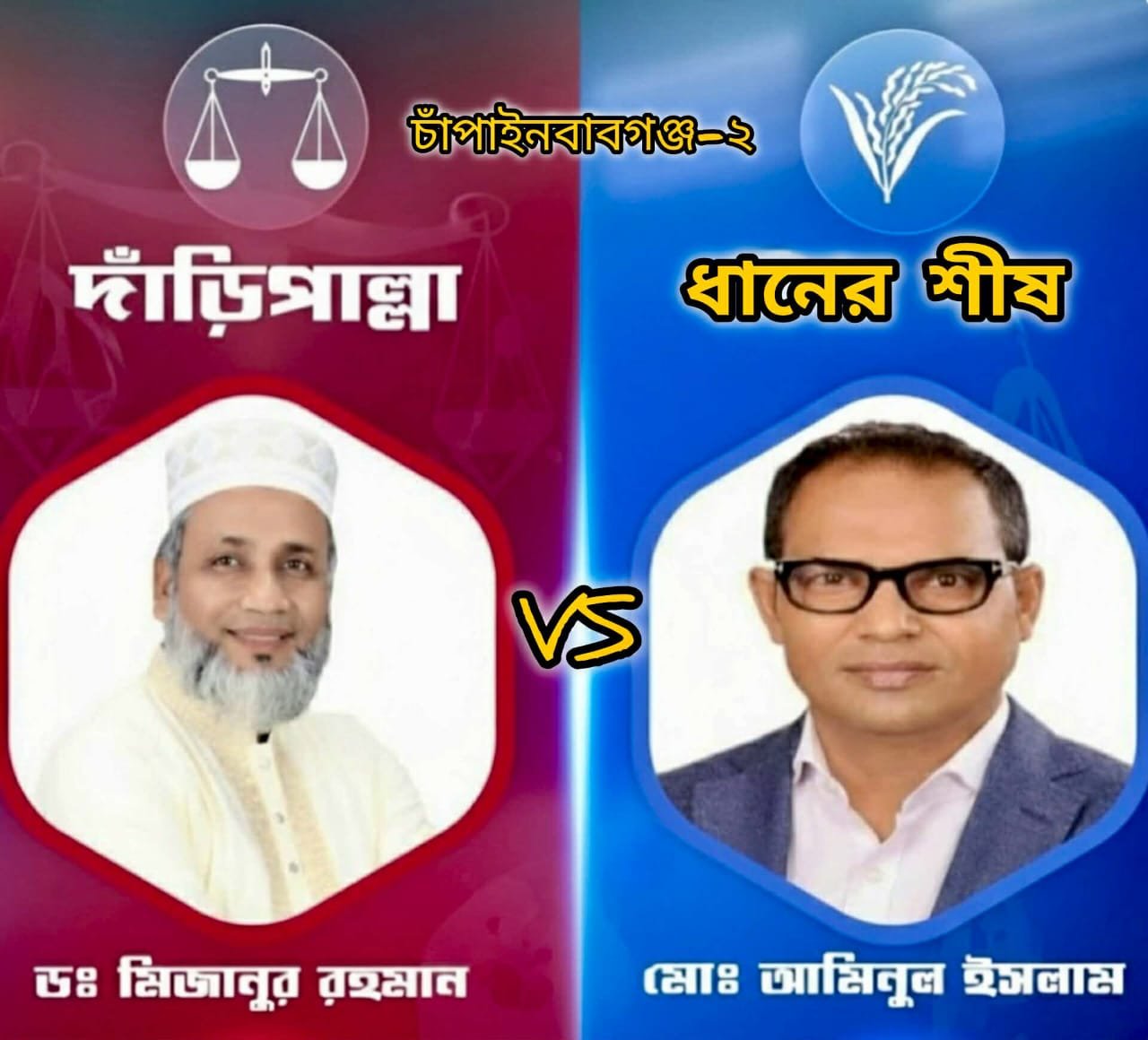 চাঁপাইনবাবগঞ্জ-২ আসনে মানুষের মনের ভাবোনায় কাকে দিলে হবে উন্নয়ন বিএনপির নাকি জামায়াত।
