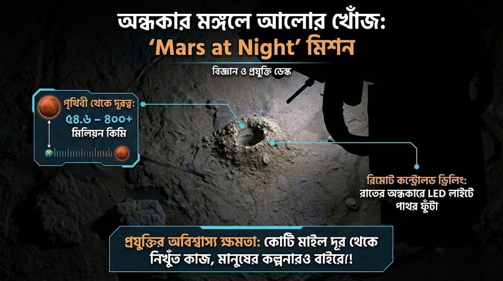 অন্ধকার মঙ্গলে জ্বলে উঠল আলো: পৃথিবী থেকে রিমোট কন্ট্রোলে চলছে পাথর ড্রিলিং!