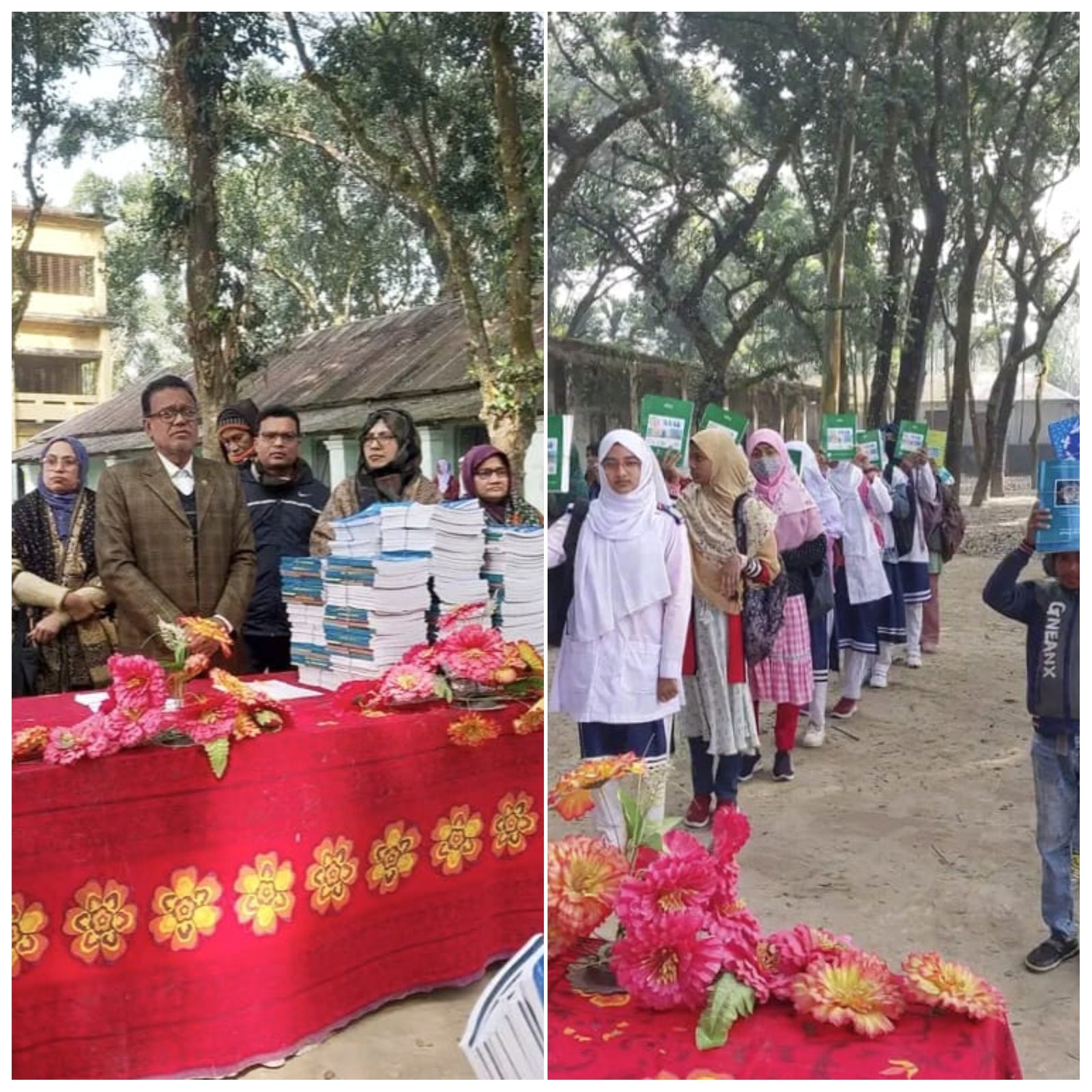 ফুলবাড়ীতে নতুন বছর উপলক্ষে শিক্ষার্থীদের মাঝে নতুন বই বিতরণ