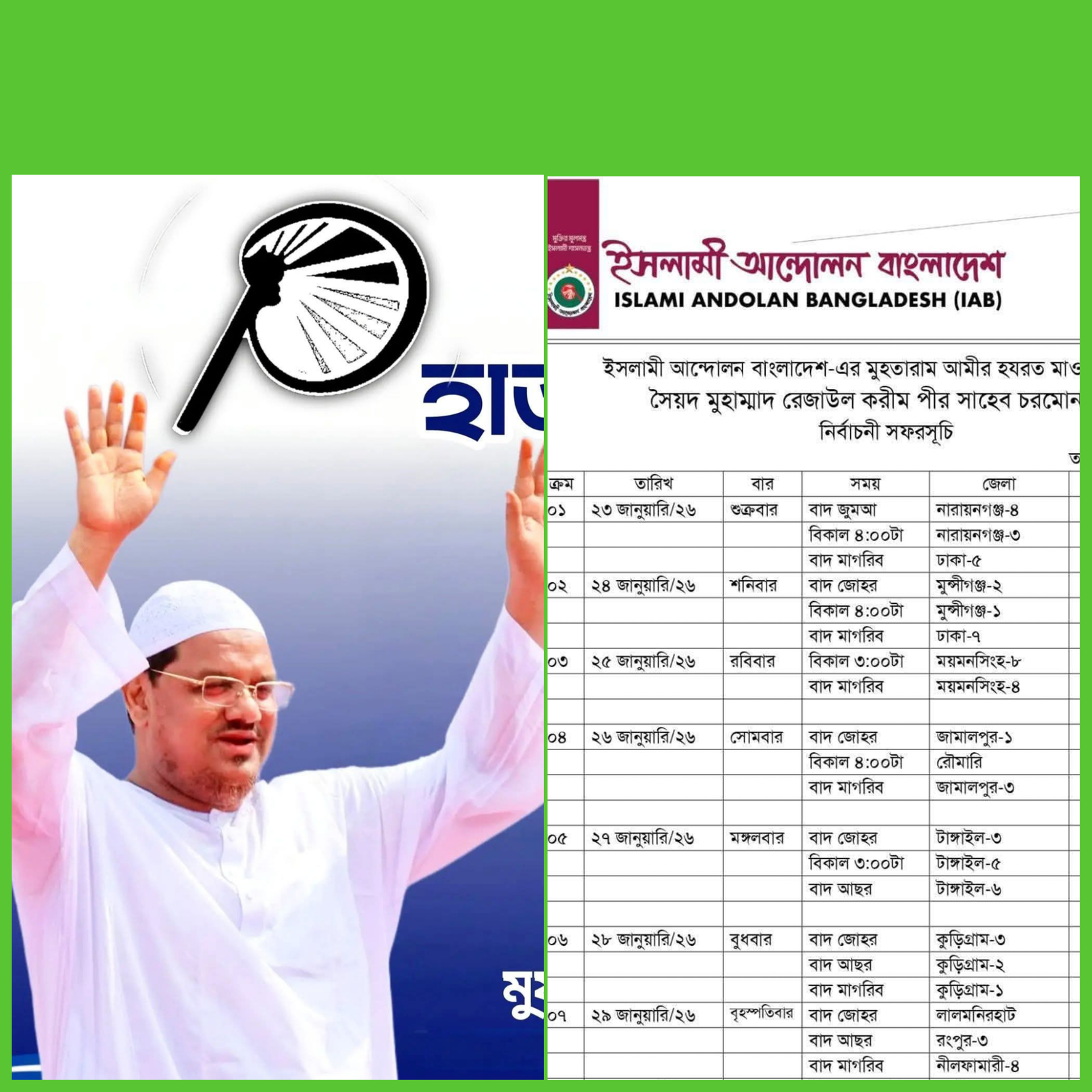 দেশজুড়ে নির্বাচনী ঝটিকা সফরে পীর সাহেব চরমোনাই